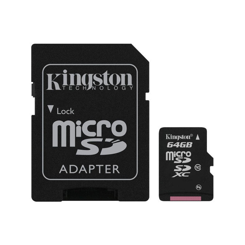 Minneskort - Kingston microSDXC + SDXC 64GB (Class 10)