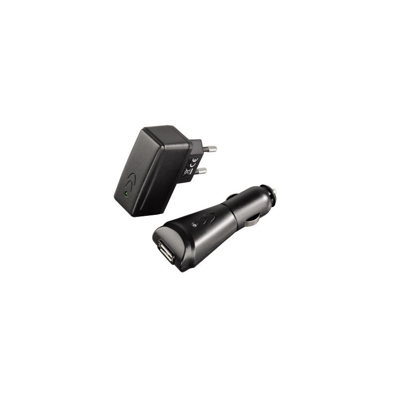 Laddare och kablar - Laddset med billaddare och väggladdare med USB-kontakt (*1A för äldre telefoner mm)