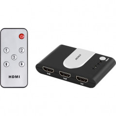 Skärmkabel & skärmadapter - Deltaco HDMI-switch med fjärrkontroll