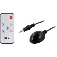 Skärmkabel & skärmadapter - Deltaco HDMI-switch med fjärrkontroll