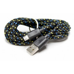USB-kablar & USB-hubb - Flätad MicroUSB-kabel i Svart eller Lila