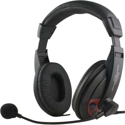 Deltaco headset med 2x 3.5 mm AUX anslutning