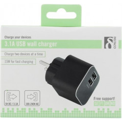 Laddare och kablar - Strömadapter för USB-laddare 3.1A