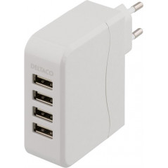 Laddare och kablar - Strömadapter för USB-laddare 4.5A, 4xUSB