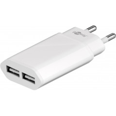 Mobiltillbehör - Goobay strömadapter för 2xUSB-laddare 2.1A AC-adapter mobilladdare