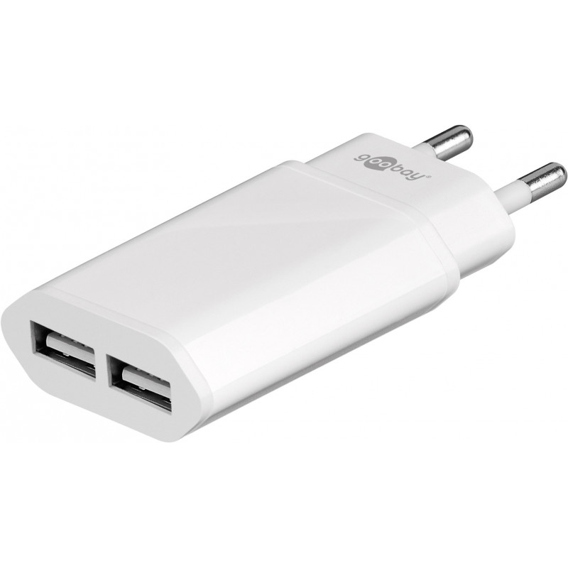 Mobiltillbehör - Goobay strömadapter för 2xUSB-laddare 2.1A AC-adapter mobilladdare