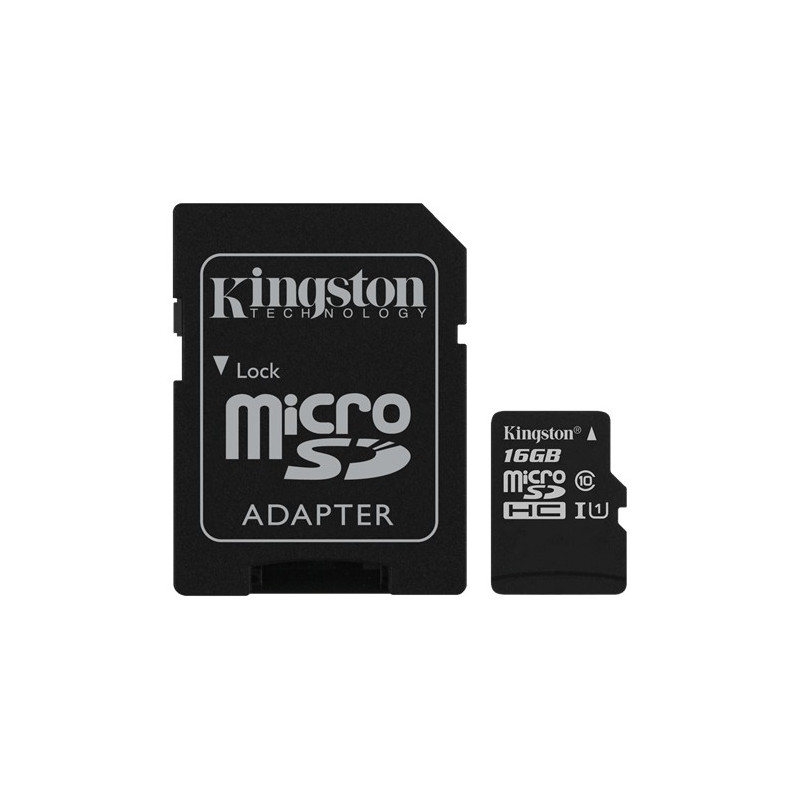 Minneskort - Kingston microSDHC + SDHC 16GB (Class 10)