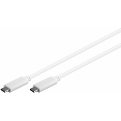 USB-C till USB-C 3.2 Gen 1 kabel vit upp till 60W bildskärmskabel 4K@60Hz