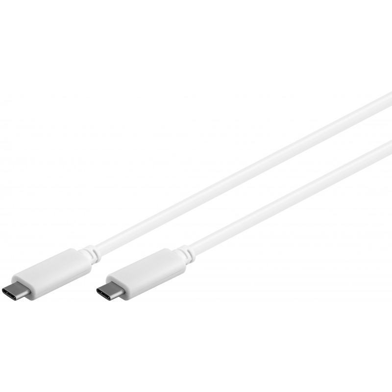 Tillbehör - USB-C till USB-C 3.2 Gen 1 kabel vit upp till 60W bildskärmskabel 4K@60Hz