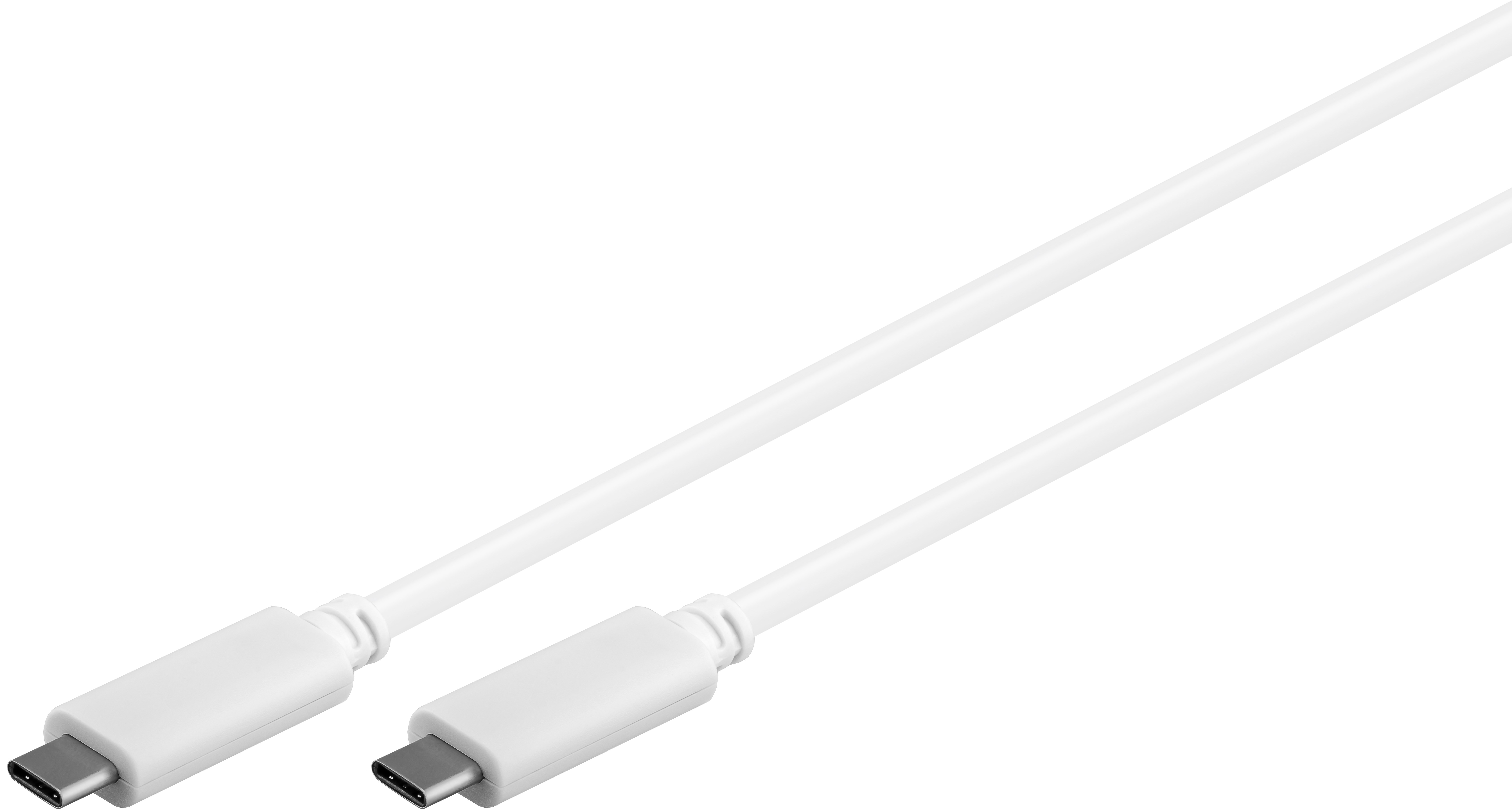 USB-C till USB-C 3.2 Gen 1 kabel vit upp till 60W bildskärmskabel 4K@60Hz (1 meter)