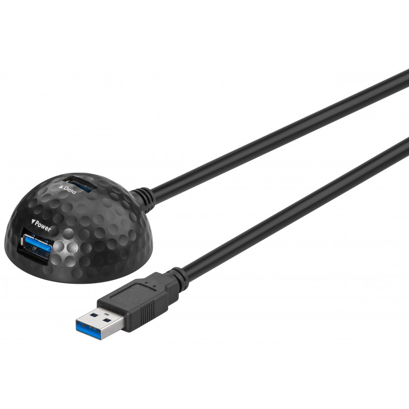 USB-kablar & USB-hubb - USB 3.0 förlängningskabel med 2-portars hubb