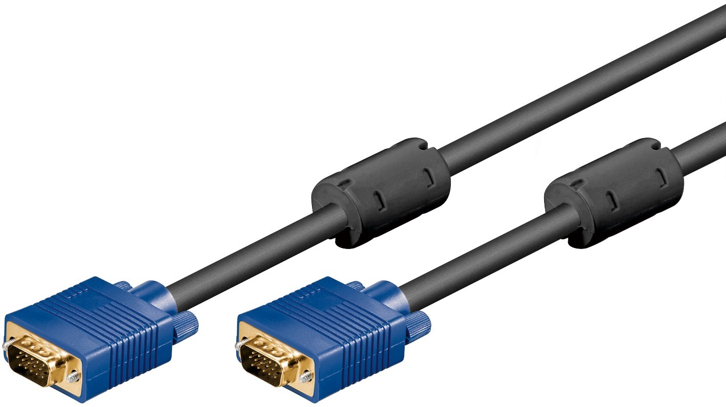 Goobay guldpläterad VGA-kabel i flera längder (10 meter)