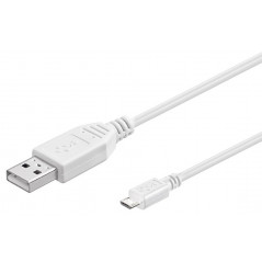 Goobay MicroUSB-kabel vit i flera längder