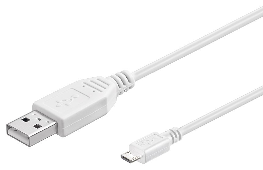 Goobay MicroUSB-kabel vit i flera längder (0.15 meter)