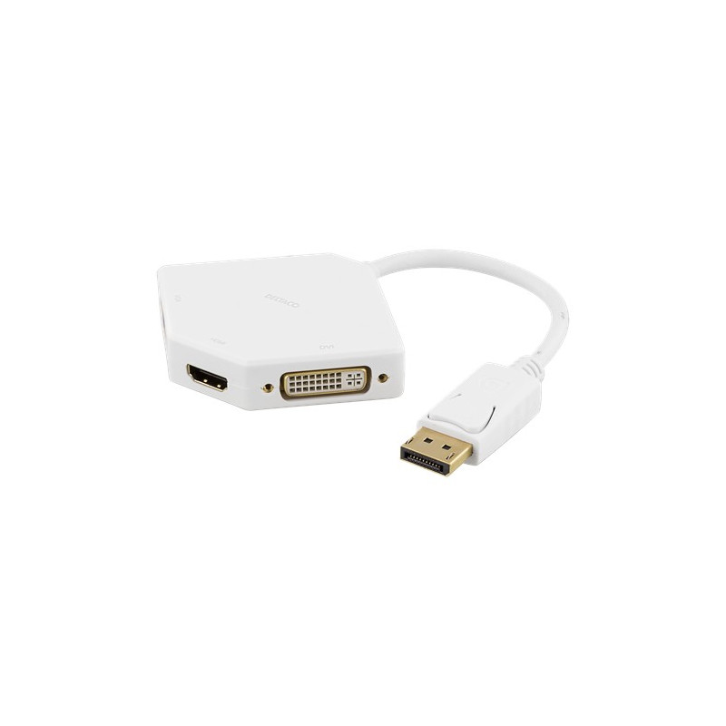 Skärmkabel & skärmadapter - DisplayPort till DVI/HDMI/VGA-adapter med ljud