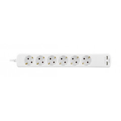 Grendosa - Grenuttag med 6 uttag och 2 USB-portar
