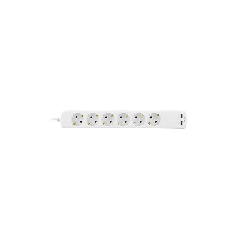 Grendosa - Grenuttag med 6 uttag och 2 USB-portar
