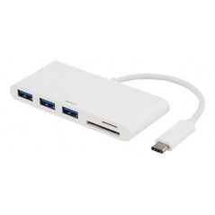 USB-kablar & USB-hubb - USB-C-hubb med 3 USB 3.1-portar och minneskortläsare