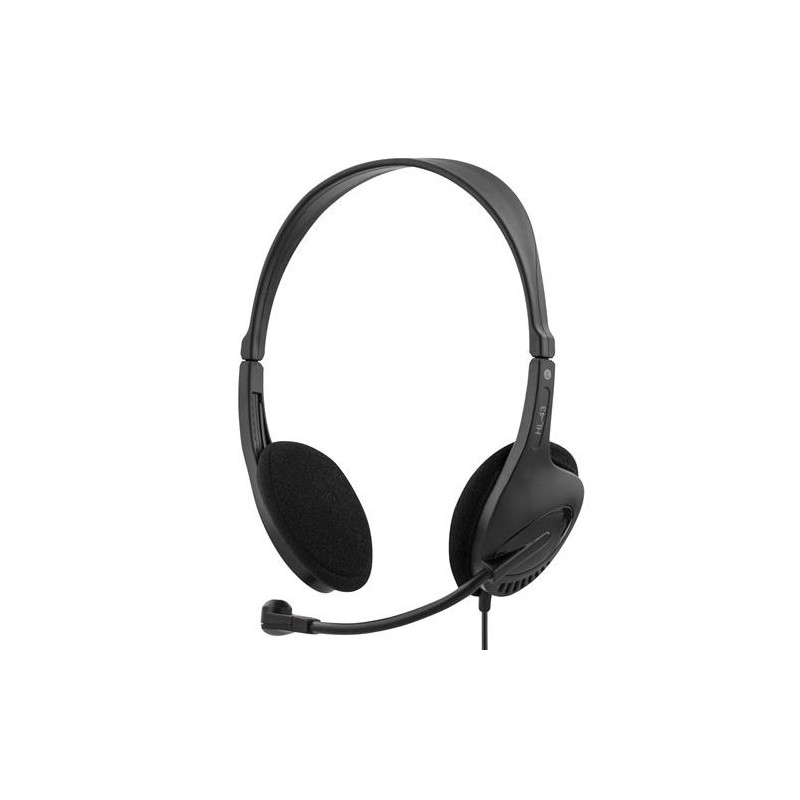 Chatheadset - Deltaco headset utanpåliggande, 2 x 3,5 mm, 2,5 m kabel, svart