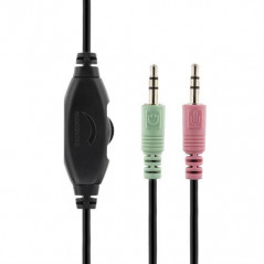 Chatheadset - Deltaco headset utanpåliggande, 2 x 3,5 mm, 2,5 m kabel, svart
