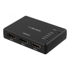 Skärmkabel & skärmadapter - Deltaco HDMI-switch med fjärrkontroll
