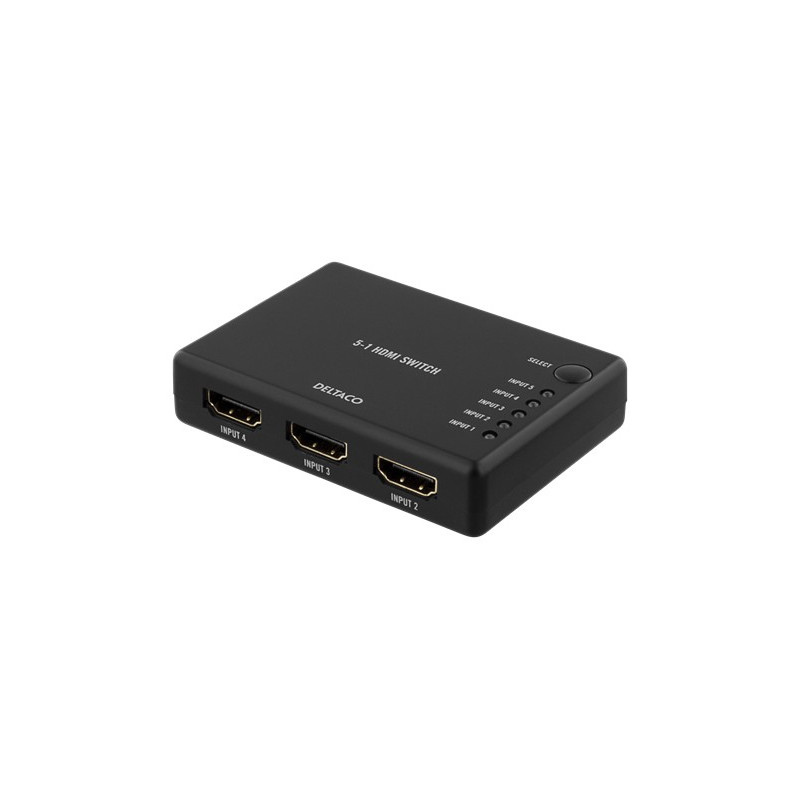 Skärmkabel & skärmadapter - Deltaco HDMI-switch med fjärrkontroll