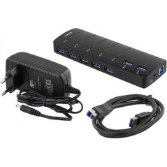 USB-kablar & USB-hubb - Deltaco USB-hubb 7 portar