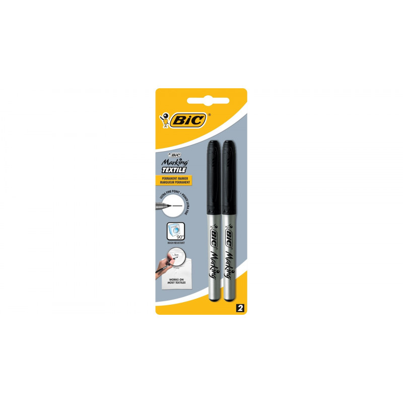 Kontorsmaterial - Bic Textile svart textilpenna 2-pack