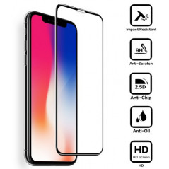 Skal och fodral - Skärmskydd av härdat glas till iPhone X/XS, svart