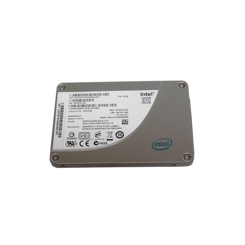 Interna hårddiskar - Begagnad Intel SSD-hårddisk 80GB
