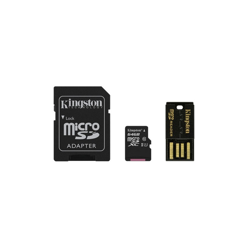 Minneskort - Kingston microSDXC + SDXC 64GB (Class 10)