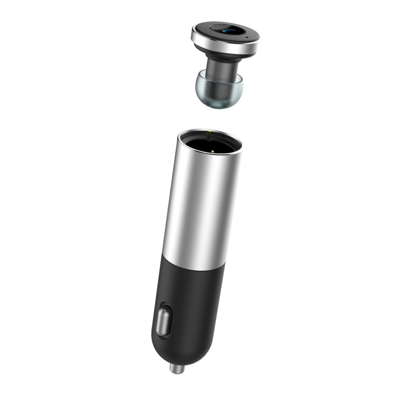 Laddare och kablar - Billaddare med USB och bluetooth-headset 2-i-1