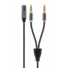Kablar & adaptrar - Headsetadapter 4-pol till 2x 3-pol 3.5mm
