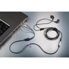 Kablar & adaptrar - Headsetadapter 4-pol till 2x 3-pol 3.5mm