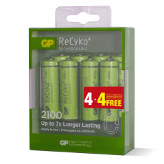 Batteri - 8st laddningsbara AA-batterier (2000 mAh)