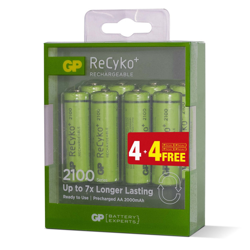 Batteri - 8st laddningsbara AA-batterier (2000 mAh)