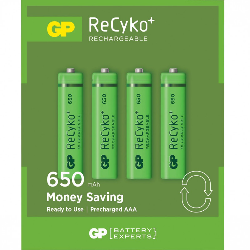 Batteri - GP 4st laddningsbara AAA-batterier (650 mAh)