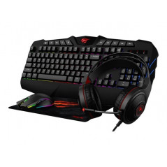 Paket tangentbord & mus gaming - Havit RGB gaming-kit med tangentbord, headset & mus mm