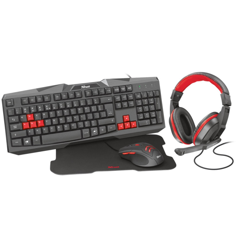 Paket tangentbord & mus gaming - Trust Ziva gaming-bundle 4-i-1