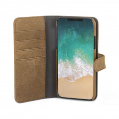 Skal och fodral - Plånboksfodral i läder till iPhone X/XS