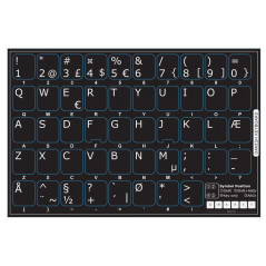 Övriga tillbehör - Klistermärken för utländska tangentbord (dansk svart)