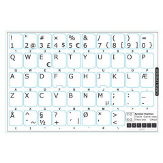 Övriga tillbehör - Klistermärken för utländska tangentbord (dansk vit)