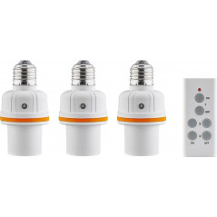 Roliga prylar - 3st lampsockel E27 med fjärrkontroll