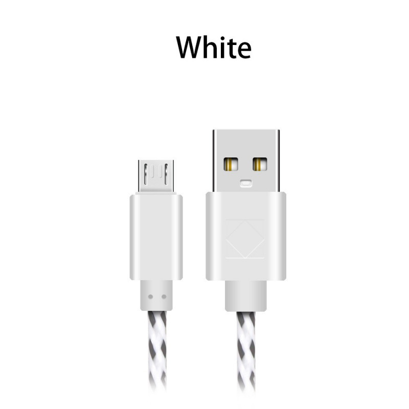 USB-kablar & USB-hubb - Flätad MicroUSB-kabel i Svart eller Lila