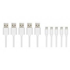Laddare och kablar - 5-pack Lightningkabel för iPhone & iPad