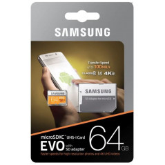 Minneskort - Samsung minneskort microSDXC + SDHC 64GB (Class 10)