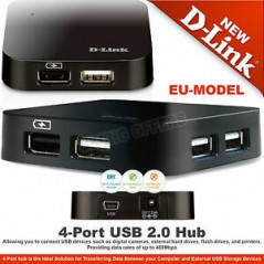 USB-kablar & USB-hubb - D-link USB-hubb 4 portar med AC-adapter