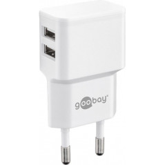 Goobay strömadapter med 2xUSB med 2.4A AC-adapter laddare