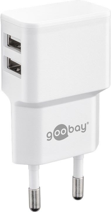 Goobay strömadapter med 2xUSB med 2.4A AC-adapter laddare