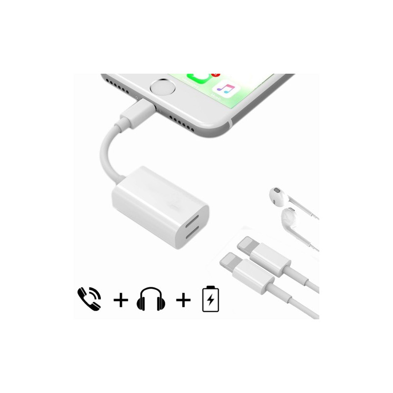 Adapter till smartphone - Lightning till dual lightning-adapter